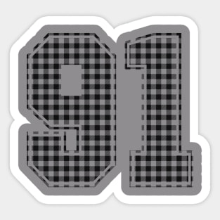 Plaid Number - 91 - Dark Sticker